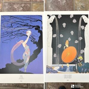 ERTE Vintage Book Print- “Fireflies” and “the Bath of the Marquise”